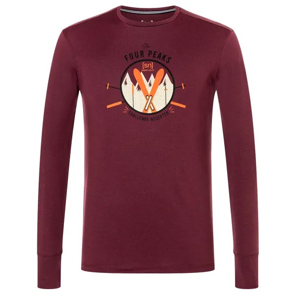 Лонгслив Super Natural Four Peaks L/S, цвет Wine Tasting/Various