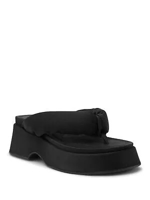GANNI Женские черные 1-дюймовые босоножки без шнуровки на танкетке с круглым носком на платформе 36 в стиле ретро 36