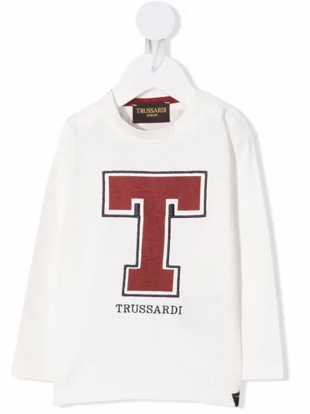 TRUSSARDI JUNIOR футболка с вышитым логотипом