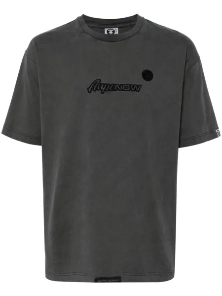 Футболка с вышитым логотипом AAPE BY *A BATHING APE, серый