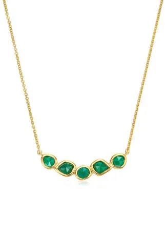 Monica Vinader GP Siren Mini Nugget Cluster Green Onyx necklace