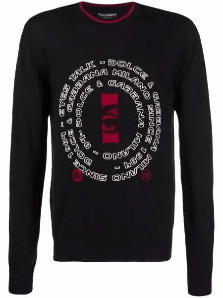 Dolce & Gabbana топ с длинными рукавами и графичным принтом