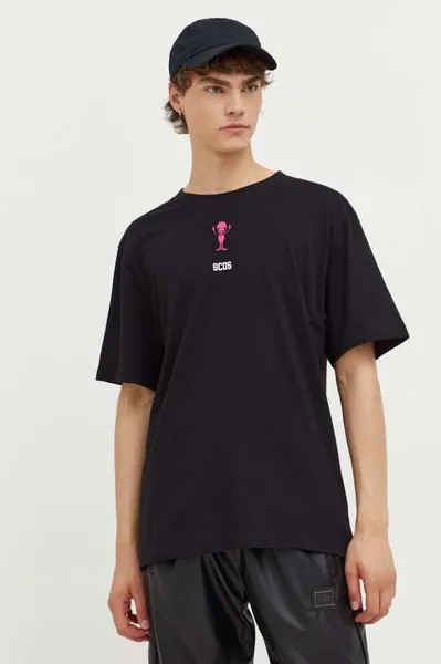 Хлопковая футболка GCDS, черный