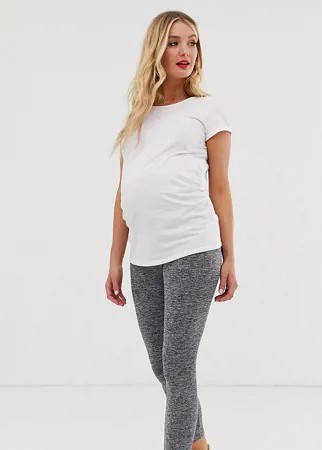 Серые меланжевые леггинсы со вставкой над животом ASOS DESIGN Maternity-Серый