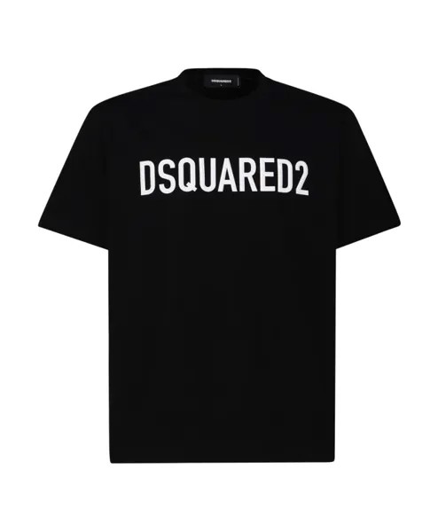 Футболка и поло из 98% хлопка Dsquared2, черный