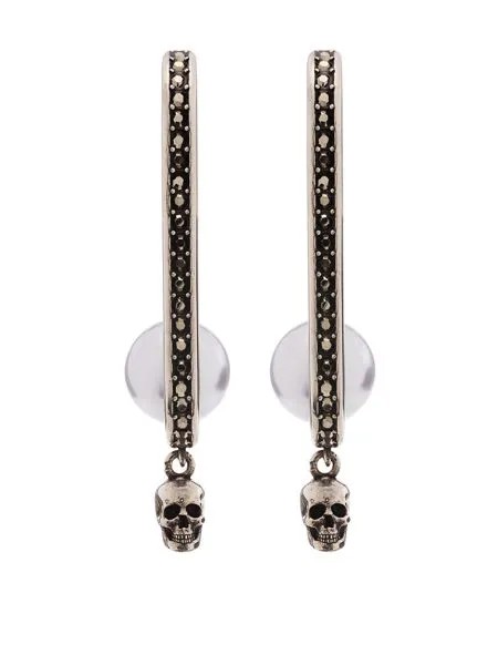 Alexander McQueen серьги-подвески Pearly Skull