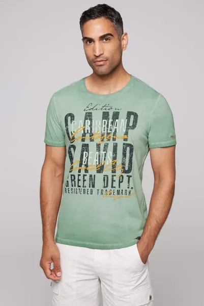 Рубашка CAMP DAVID с круглым вырезом, хлопок, зеленый