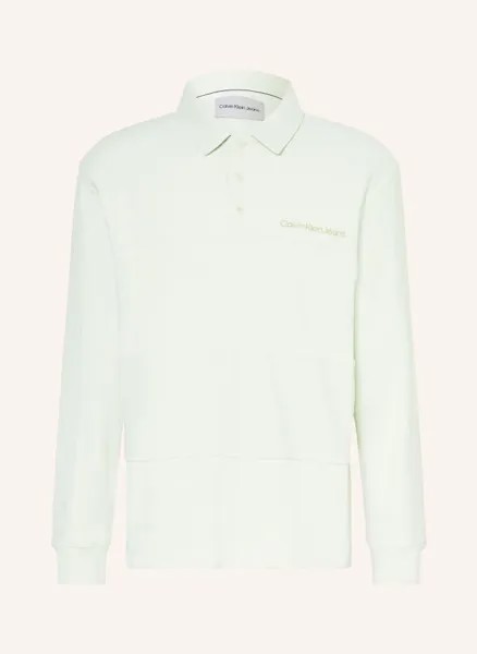Рубашка-поло узкого кроя из пике Calvin Klein Jeans, зеленый