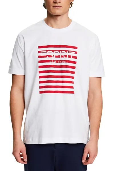 Футболка из органического хлопка с рисунком Esprit, белый
