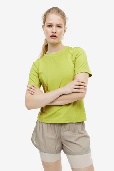 Спортивная футболка DryMove H&M, зеленый лайм