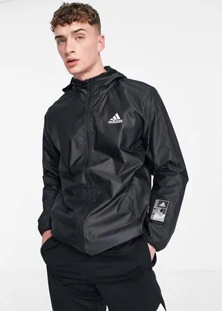 Черная куртка на молнии с капюшоном adidas Training Sportforia-Черный цвет