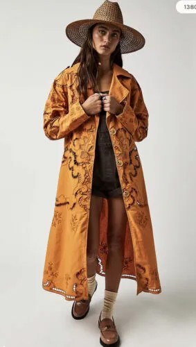 Удлиненная кружевная куртка-дастер Free People Susanna с вышивкой XS