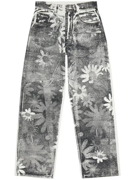 MM6 Maison Margiela зауженные брюки с графичным принтом, черный