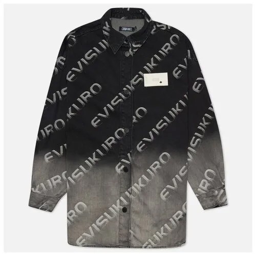 Женская джинсовая куртка Evisu Degrade Oversize Jacquard Logo чёрный , Размер S