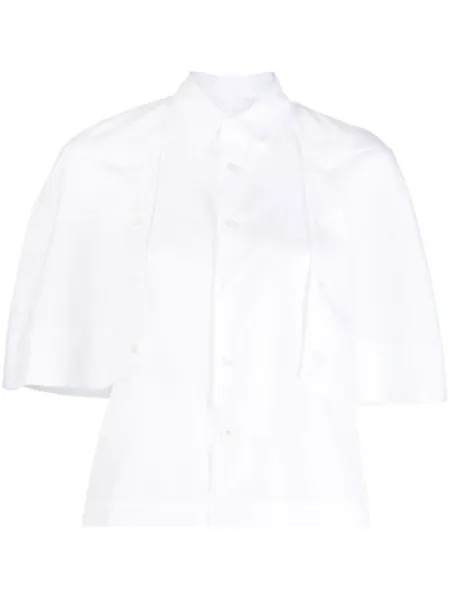 Noir Kei Ninomiya cape-sleeve cotton shirt, белый