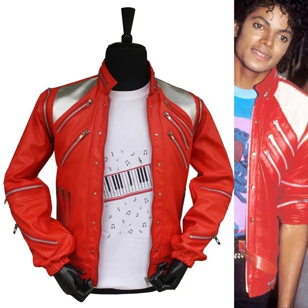 Пиджак в стиле панк с красной молнией Майкл Джексон MJ Beat It