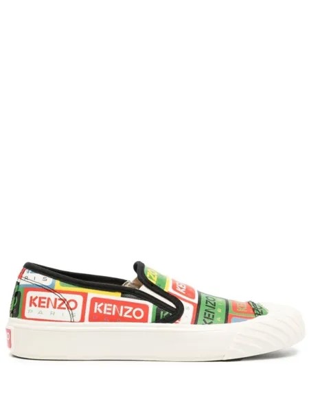 Kenzo слипоны с логотипом, разноцветный