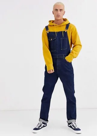 Свободный джинсовый комбинезон с карманом ASOS DESIGN-Синий