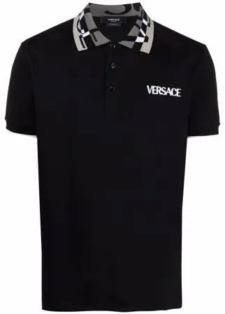 Versace рубашка поло с вышитым логотипом