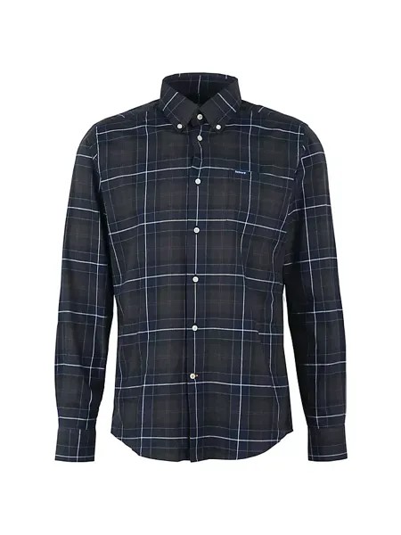 Хлопковая рубашка в клетку Wetheram Barbour, черный