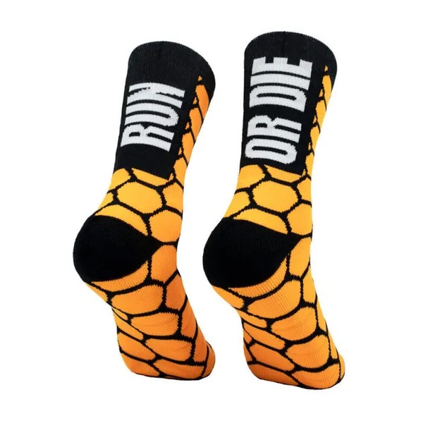 Спортивные носки унисекс Crazy Dog Running Run or Die оранжевые Perro Loco, цвет naranja