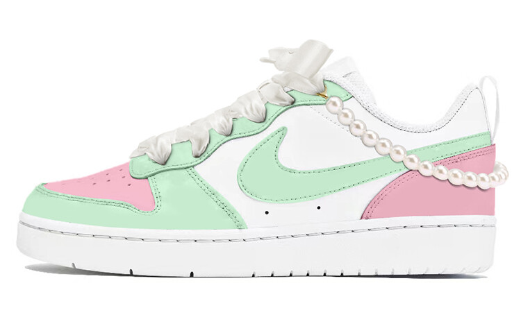 Кроссовки Nike Court Borough Series Skateboarding Shoes Women's Low-top Pink, зеленый