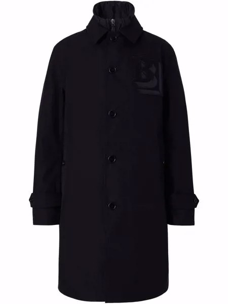 Burberry двухслойное пальто с логотипом