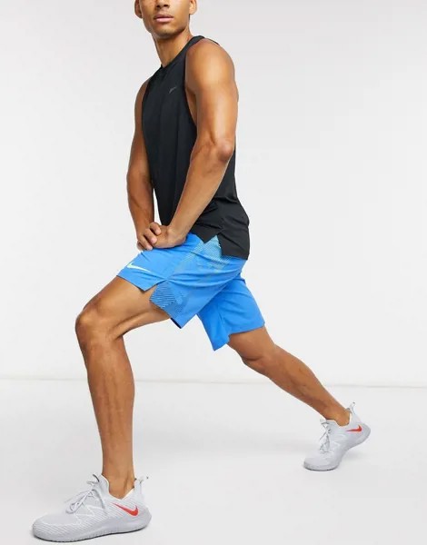 Шорты с крупным логотипом Nike Training Flex 2.0-Синий