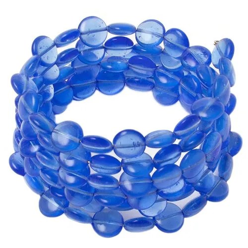 Жесткий браслет Divetro, стекло, размер 16 см, диаметр 6 см, синий