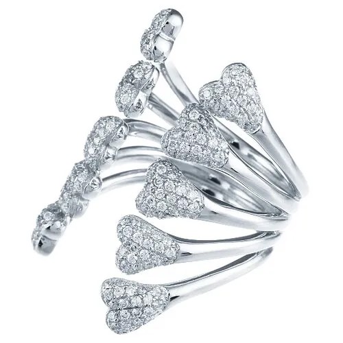Кольцо ELEMENT47 серебро, 925 проба, родирование, фианит, размер 17.5, бесцветный