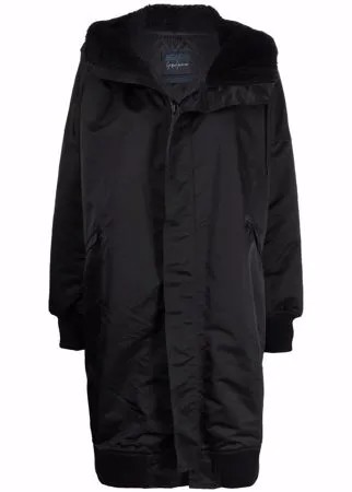 Yohji Yamamoto парка оверсайз с капюшоном