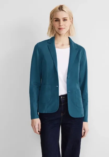 STREET ONE короткий пиджак с воротником с лацканами, цвет Bright Turquoise