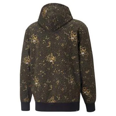 Puma Brand Love Metallic Aop Pullover Hoodie Mens Black Casual Outerwear 5361160