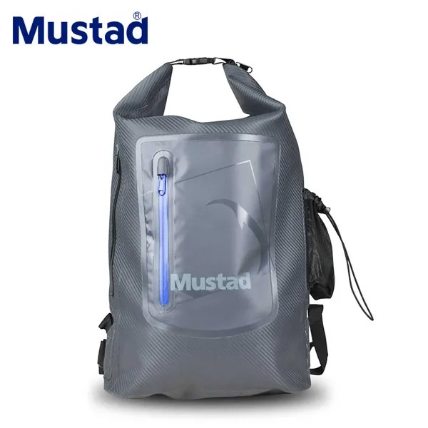 Рюкзак Mustad MB010, многофункциональная водонепроницаемая сумка из ПВХ, вместительная уличная спортивная сумка для рыбалки, рыбалки, приманки, боковая сетка