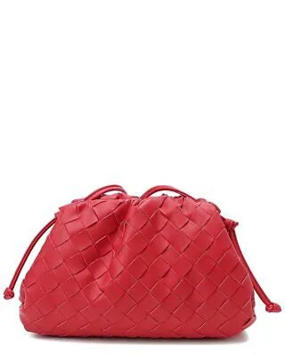 Женская плетеная кожаная сумка с узлом Tiffany - Fred, красная