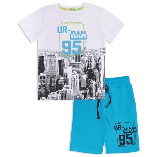Комплект одежды Me & We, футболка и шорты, размер 152, голубой