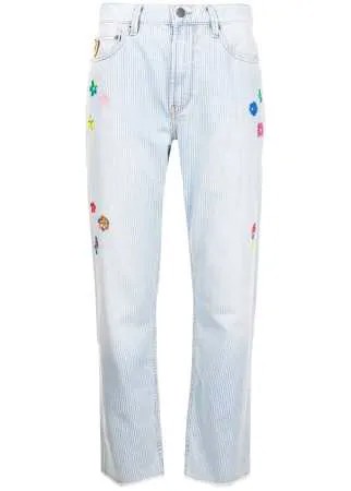 Mira Mikati джинсы прямого кроя с цветочной вышивкой