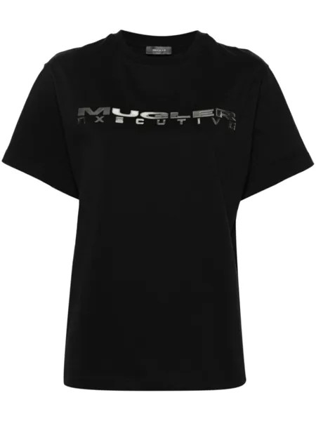 Mugler футболка Executive с логотипом, черный