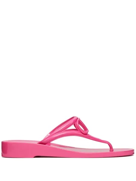 Valentino Garavani шлепанцы с логотипом VLogo Signature, розовый