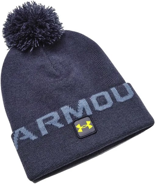 Шапка бини мужская Under Armour UA Halftime Fleece Pom-GRY, серый
