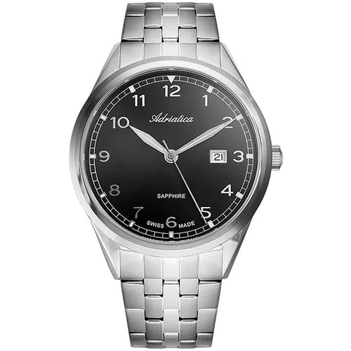 Наручные часы Adriatica Premiere, серебряный, черный