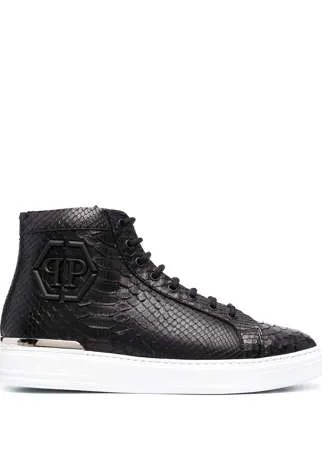Philipp Plein высокие кеды с тиснением под кожу змеи