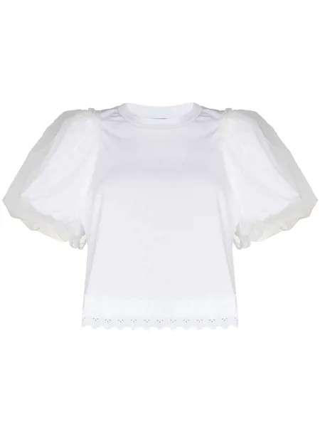 Simone Rocha puff-sleeve tulle blouse