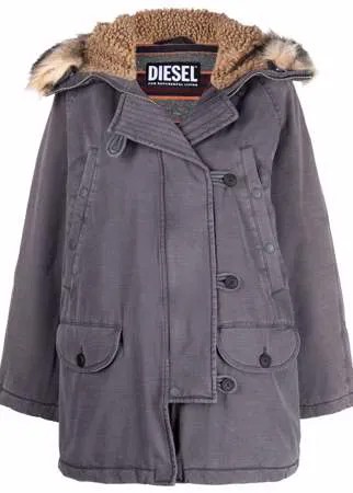 Diesel парка с капюшоном и искусственным мехом