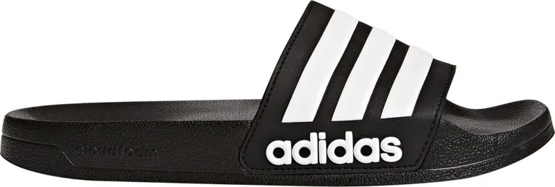 Adidas Мужские шлепанцы для душа Adilette Черно-белые сандалии с логотипом Swim Beach AQ1701