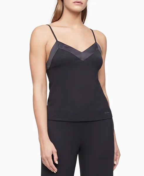Домашняя одежда с атласной отделкой cami qs6526 Calvin Klein, черный