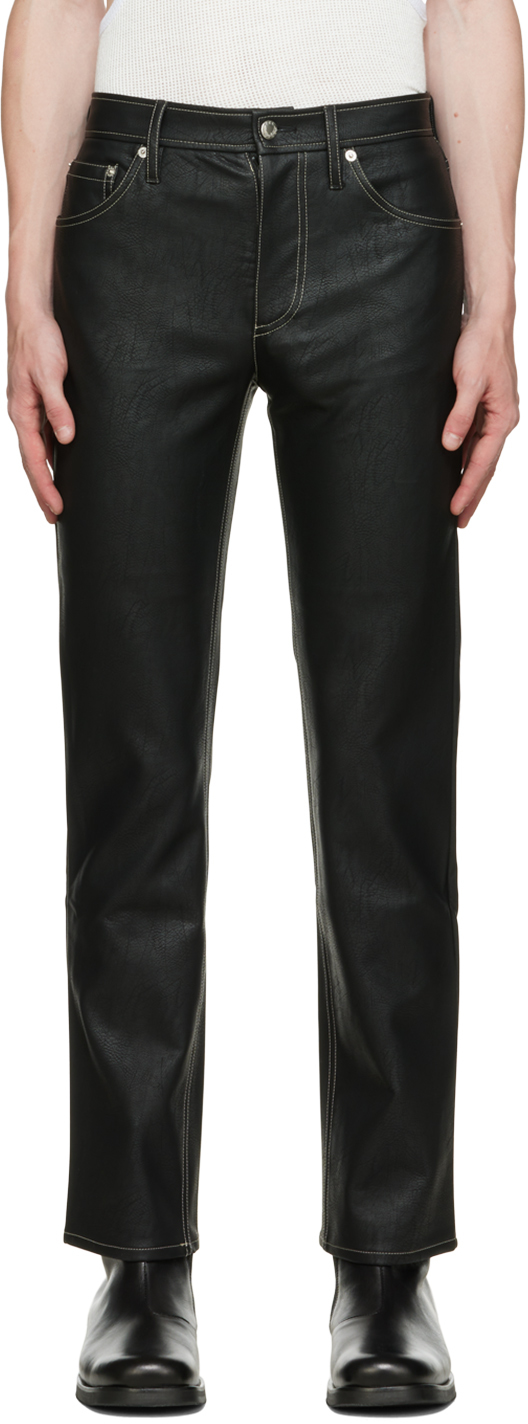 Эксклюзивные черные брюки из искусственной кожи SSENSE Londré Séfr