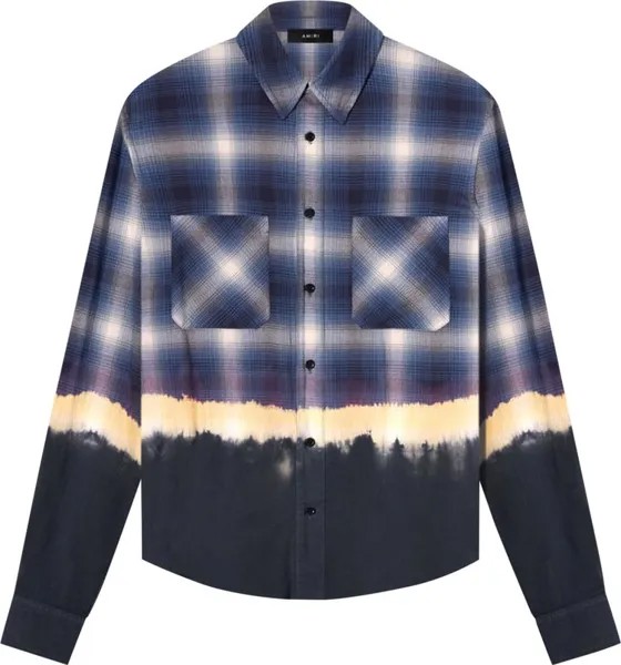 Рубашка Amiri Bleach Bandana Plaid Shirt 'Blue', синий