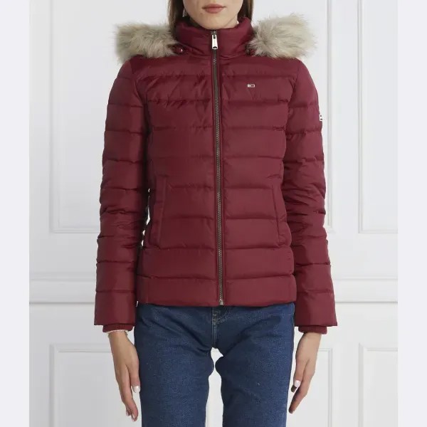 Пуховик узкого кроя Tommy Hilfiger, бургунди