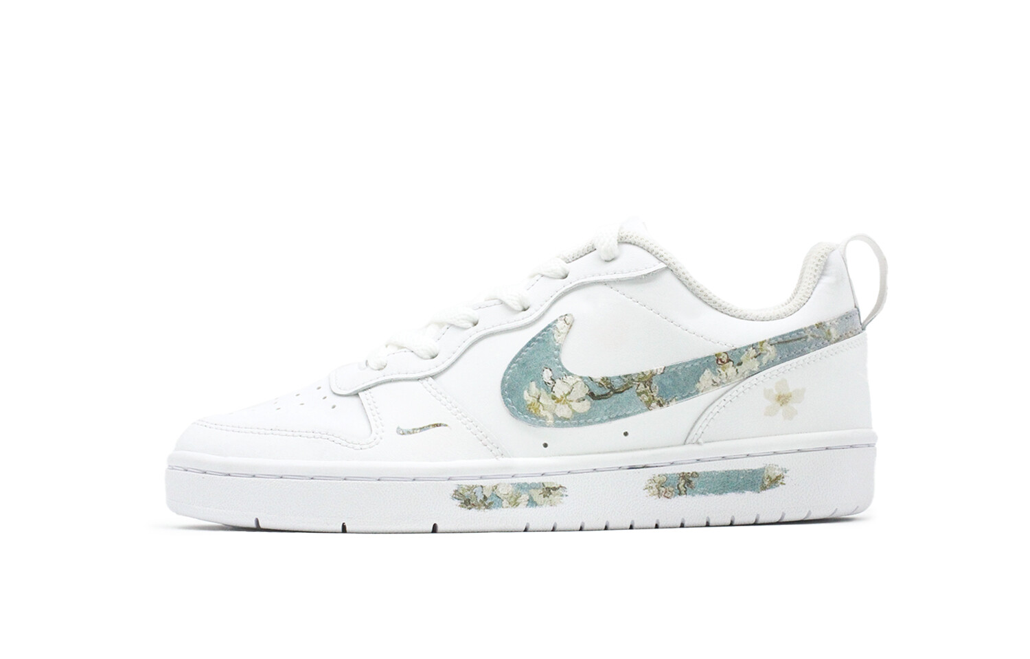 Кроссовки Nike Court Borough Skateboarding Shoes Women's Low-top White/green, зеленый